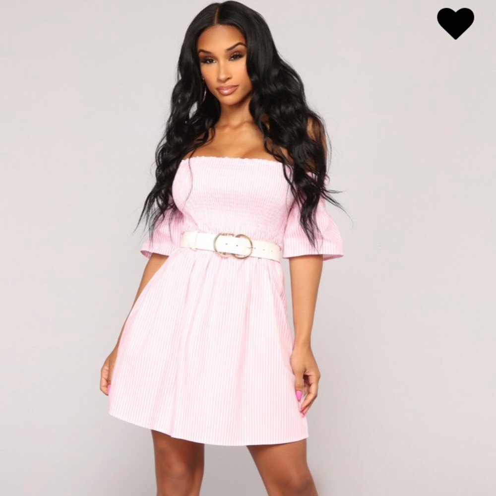 Pink pin stripped dress
